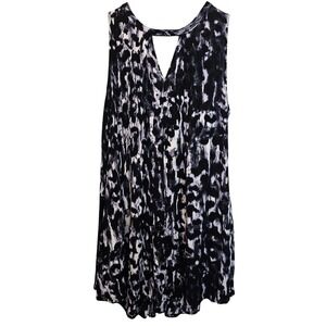 Umgee A-line Sleeveless Leopard Black Purple Hue Edgy Mini Dress Size Small